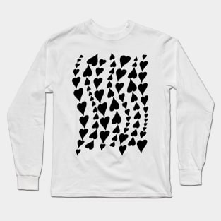 Heart Waves Flowing Ebb & Flow Pattern Graphic Design Long Sleeve T-Shirt